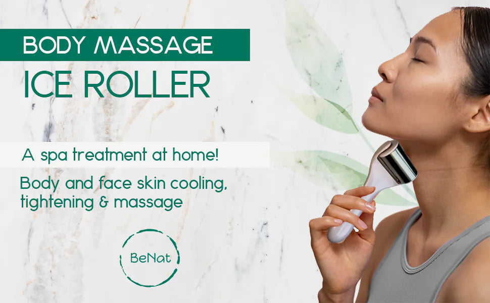 Ice Roller for Face & Body – Cooling Massage Tool for Puffiness & Pain Relief